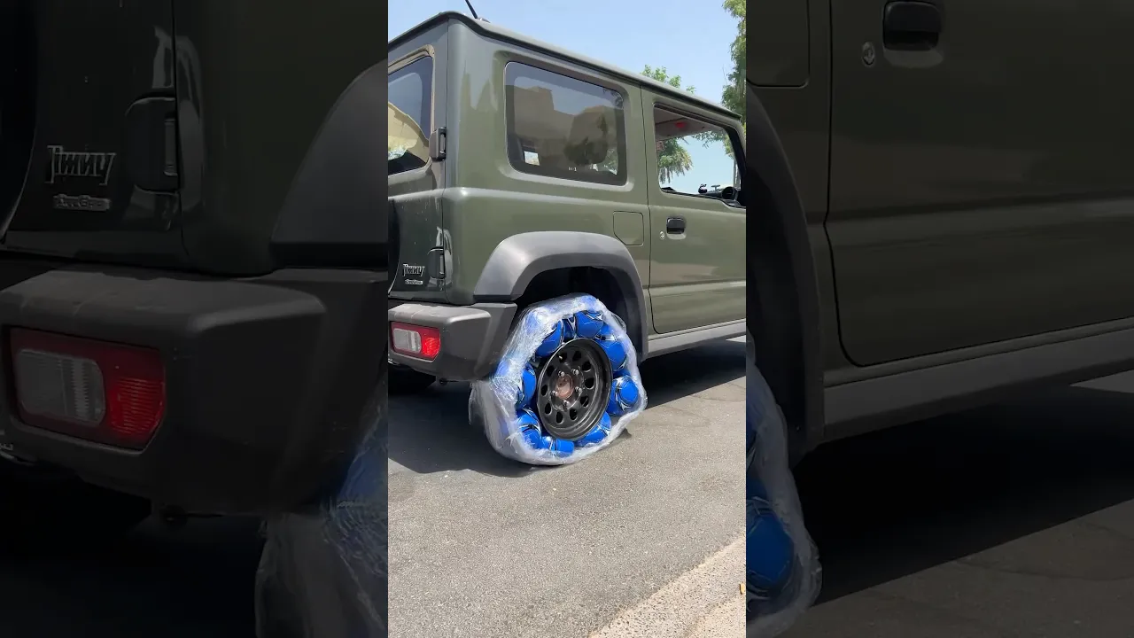 Tire Made Out Of Balls! ⚽️ #tires #cars #football