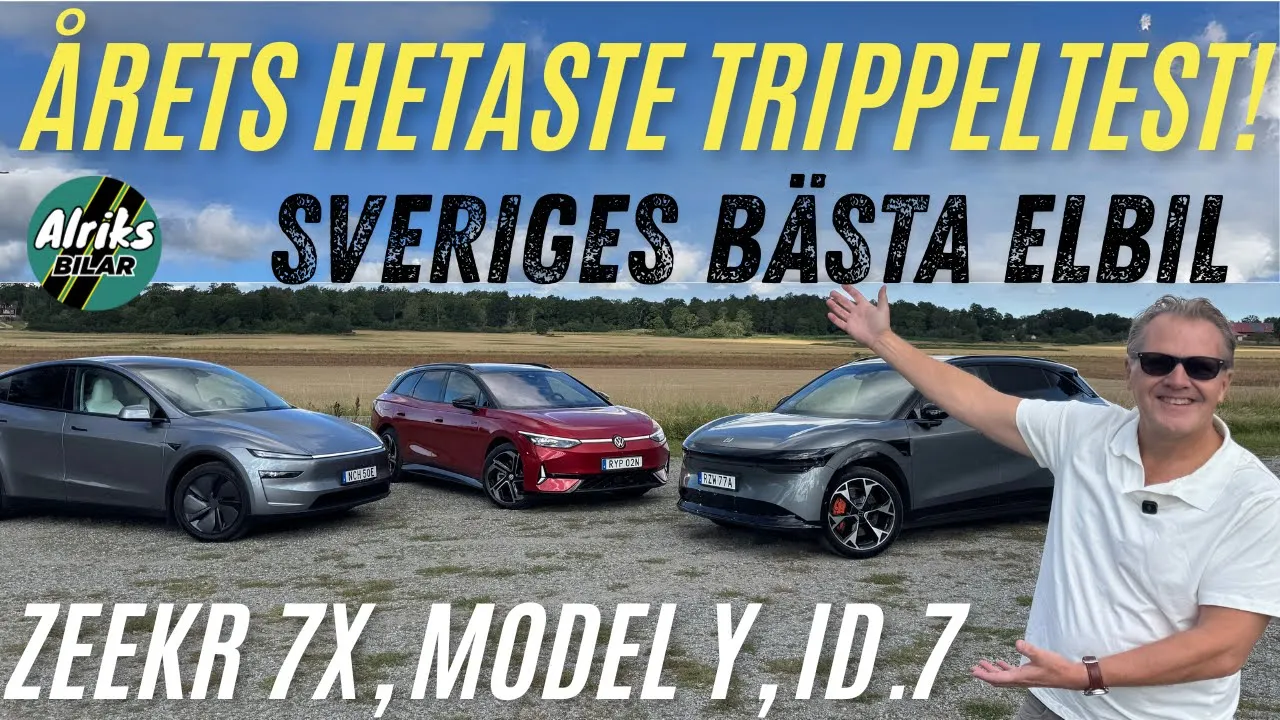 Årets hetaste trippeltest! Sveriges bästa elbil – Zeekr 7X, Model Y eller ID.7?