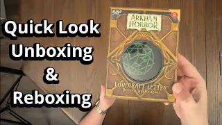 Arkham Horror: Lovecraft Letter - Quick Unboxing & Rebagging - What's in the Box?