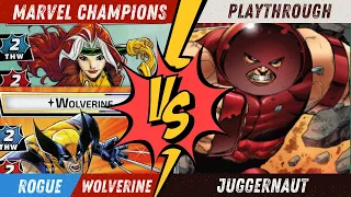 NeXt Evolution Playthrough | Wolverine & Rogue Vs Juggernaut | Marvel Champions - New Expansion