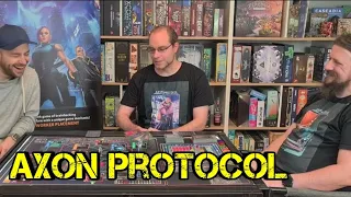 Axon Protocol - Spielübersicht - Interaktiver Cyperpunk Worker-Placer | Preview | Boardgame Digger