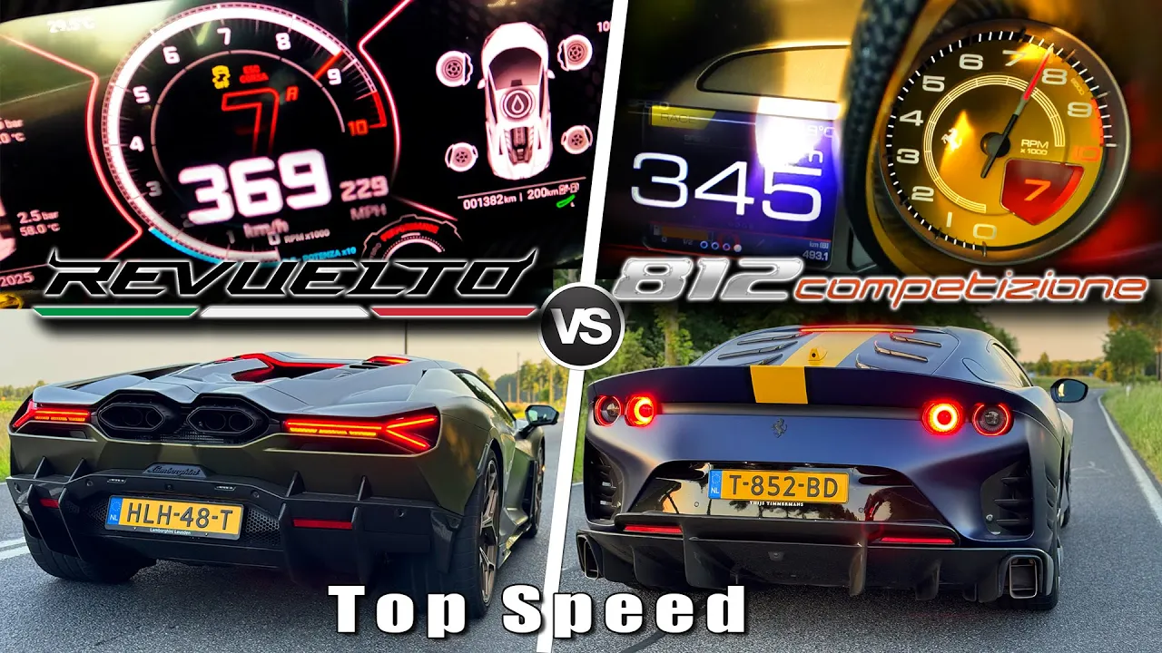 FERRARI 812 Competizione vs Lamborghini Revuelto // 0-350 LAUNCH CONTROL!