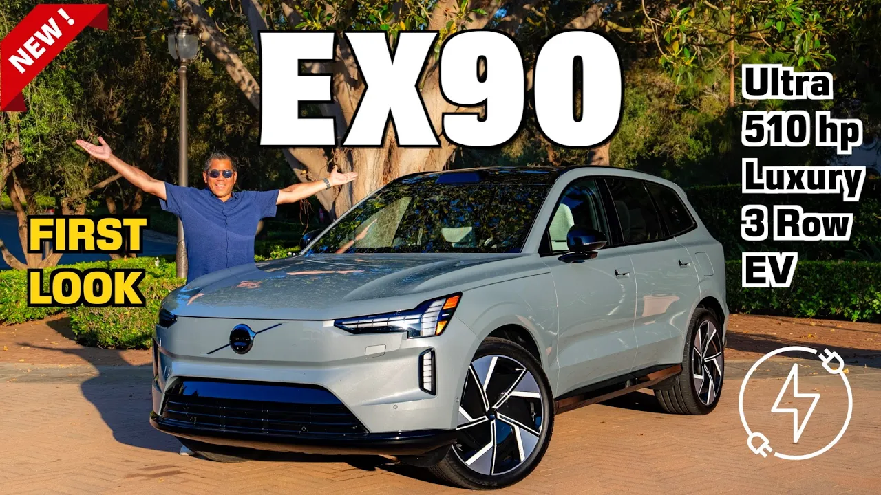 FIRST LOOK 2025 Volvo EX90  - A 510hp Sustainable 3 Row Luxury EV