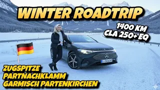 E-Auto im Winter! Mercedes CLA 250+ EQ. Zugspitze Eibsee Partnachklamm Garmisch Roadtrip #ev