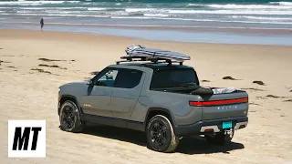 Rivian's Electric R1T: Surfing & Diving Adventure on the California Coast | MotorTrend