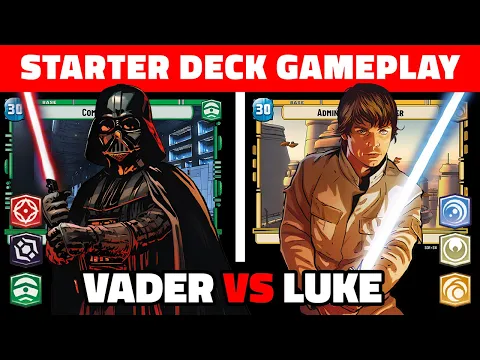 Star Wars Unlimited Starter Deck Gameplay! Darth Vader VS Luke Skywalker - SWU TCG FFG