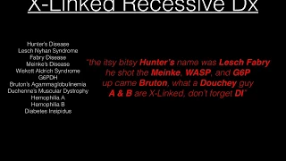 X-Linked Recessive Diseases Song || USMLE Mnemonic