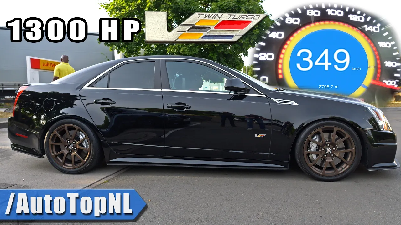 1300HP Cadillac CTS-V BLOWS UP at 349KMH / 218MPH on the AUTOBAHN by AutoTopNL