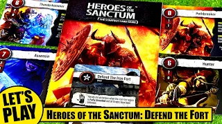Solo Playthrough of HEROES OF THE SANCTUM the Strategy Card Game | Defend the Iron Fort