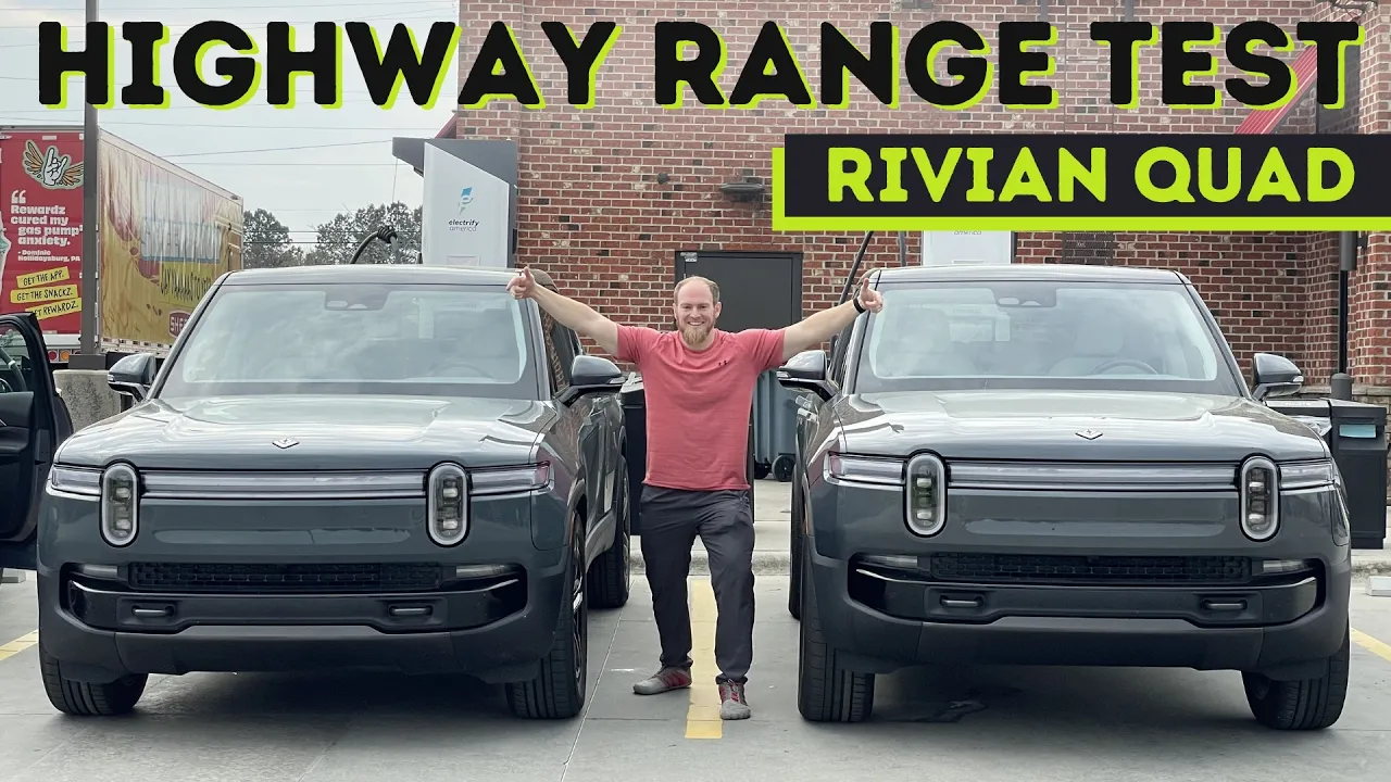 Rivian R1T vs R1S Quad Motor Max-Pack Side By Side 70 MPH Range Test!