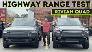 Rivian R1T vs R1S Quad Motor Max-Pack Side By Side 70 MPH Range Test!