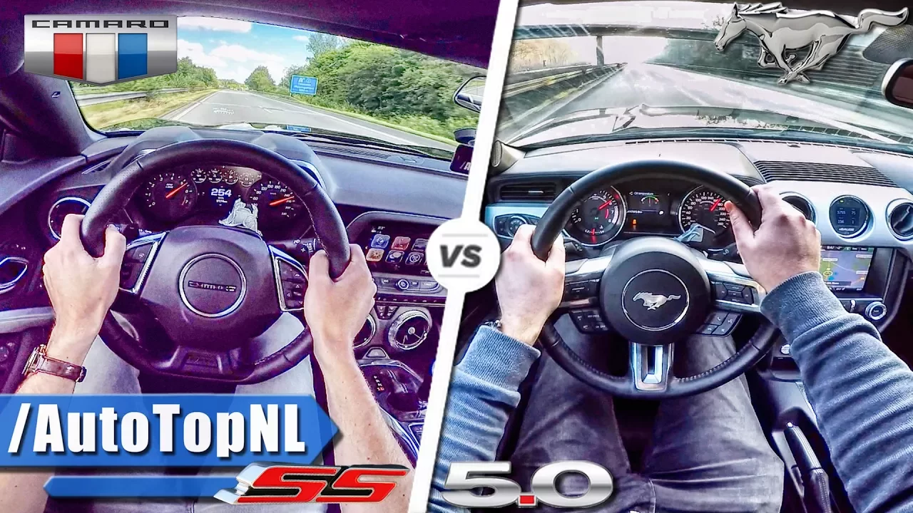 Ford Mustang GT vs Chevrolet Camaro SS | SOUND 0-250km/h ACCELERATION & POV by AutoTopNL