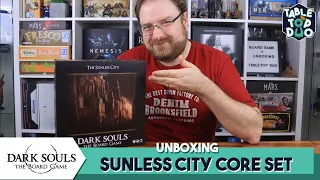 Sunless City Dark Souls Boardgame Unboxing (New Dark Souls Core Set)