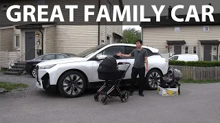 BMW iX baby seat and stroller test