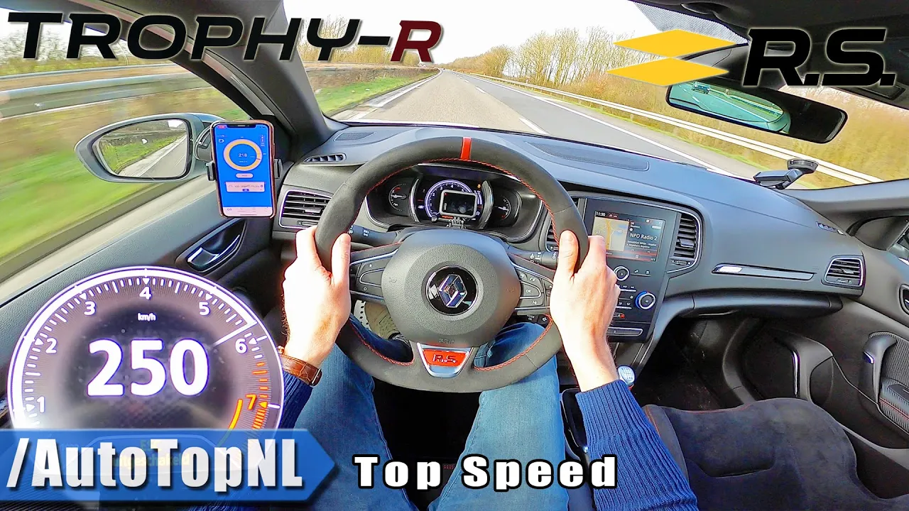 RENAULT Megane RS TROPHY R on AUTOBAHN (NO SPEED LIMIT) by AutoTopNL