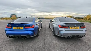 Drag Race BMW M3 RWD vs M3 xDrive G80 | 4k