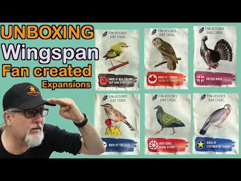 Unboxing 6 new Wingspan Fan Made Promo Expansions from Stonemaier Games | 25 amazing cards per pack