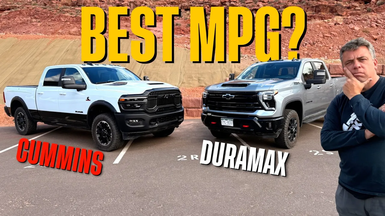Blizzard, Closed Roads, Dog Food & a SURPRISING Result: Ram Cummins vs Chevy Duramax MPG Test!