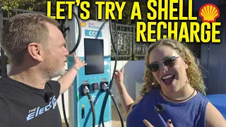 Testing out a Shell Recharge EV Charging Station for the first time