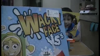 Wacky Face (Pie Face) game Maia and Lee 1st time playing it
