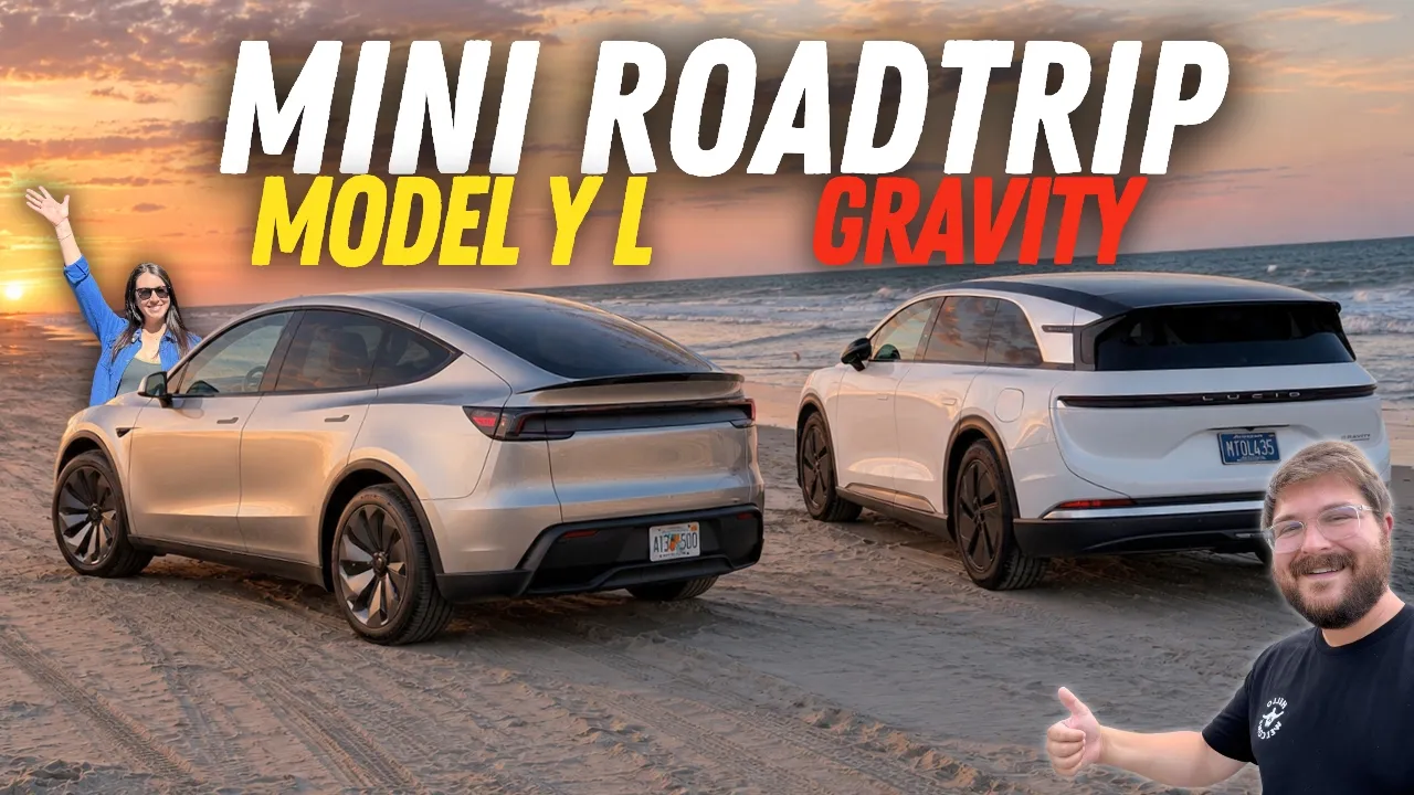 Model Y L & Lucid Gravity Loaded Up For A Trip To The Outer Banks