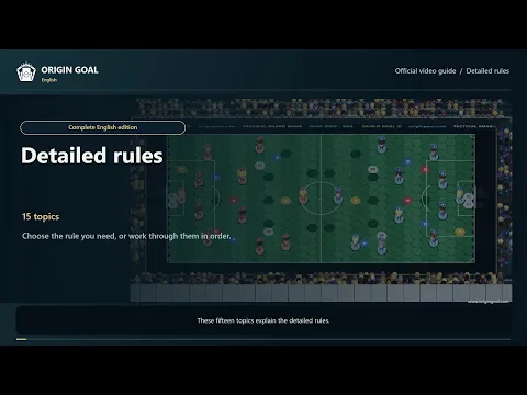 Origin Goal | Detailed Rules (English) | Complete Soccer Tactics Board Game Guide