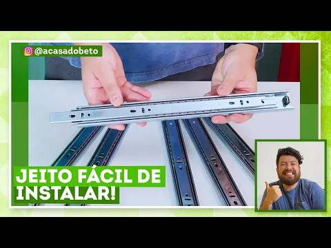 Corrediça Telescópica para Gaveta Invisível Aço 35cm até 25kg 1 par