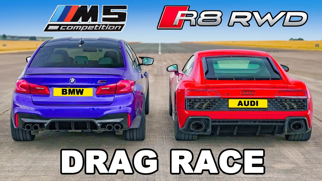 BMW M5 Competition v Audi R8: DRAG RACE