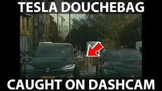 Tesla douchebag caught littering