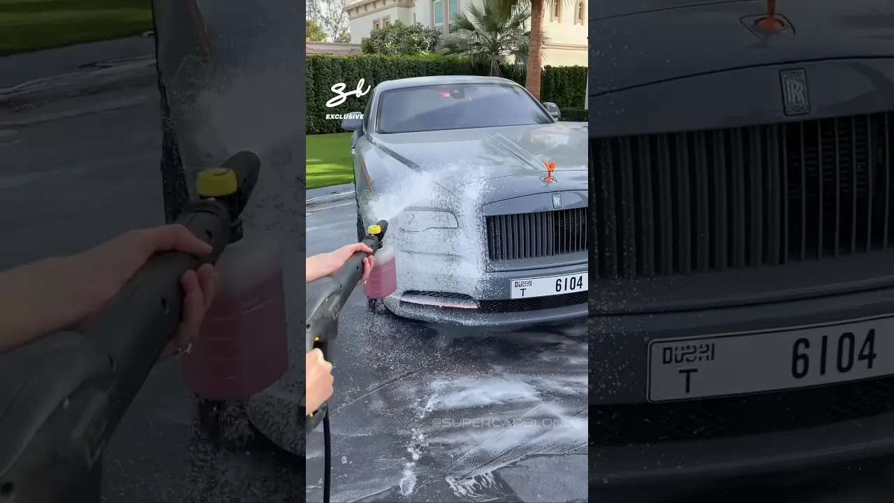 Time to give my Rolls-Royce a good foam blasting! 💦 #rollsroyce #supercar #foam