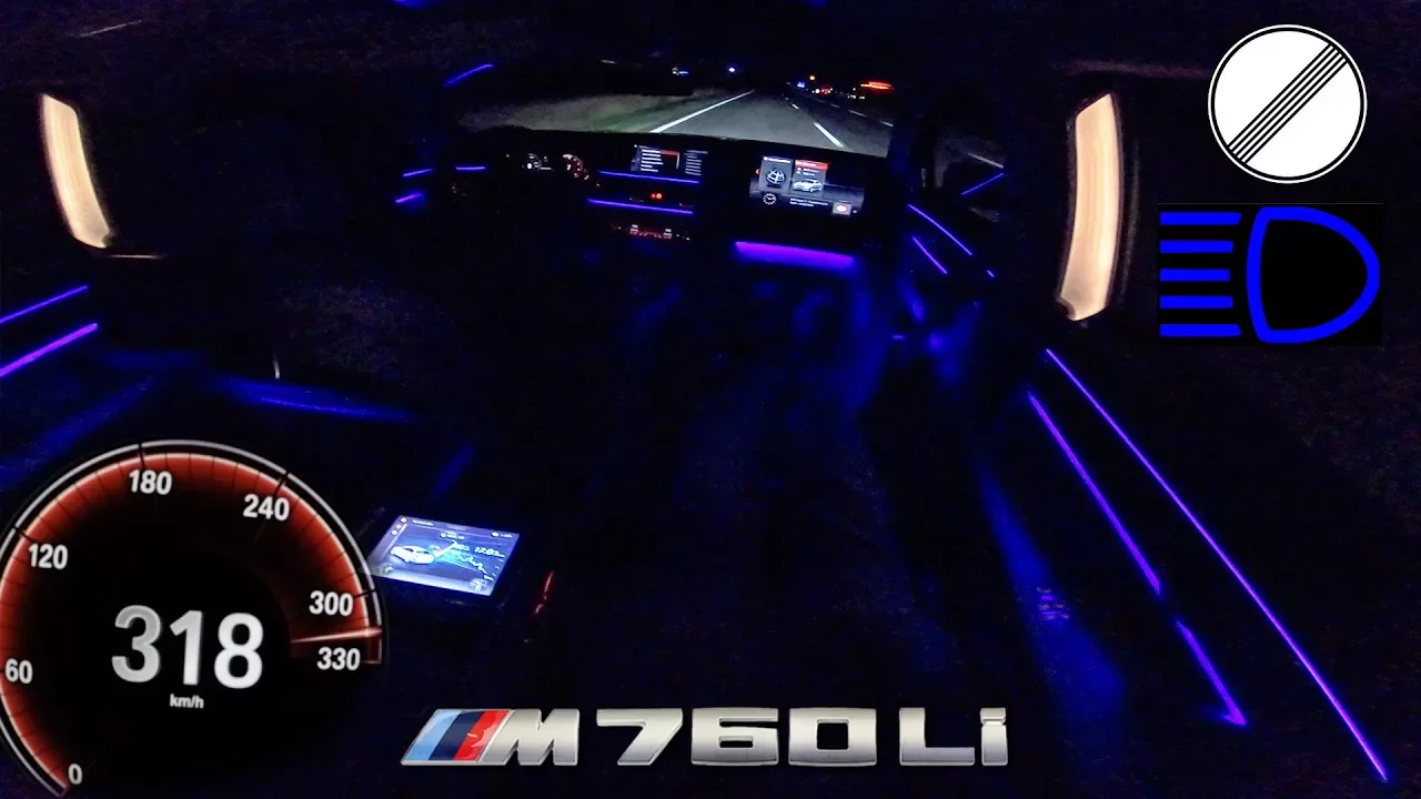 BMW M760Li PASSENGER 320km/h!! POV NIGHT DRIVE by AutoTopNL