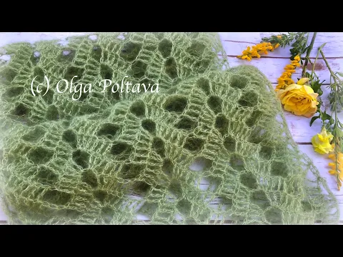 Bufanda de encaje en mohair y seda a crochet de Olga Poltava Crochet Español
