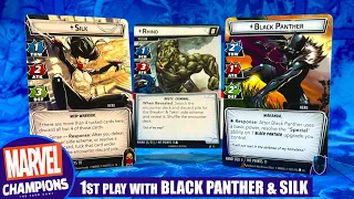 Marvel Champions | First Play with BLACK PANTHER & SILK Learning Their Tricks