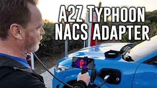 Testing the A2Z Typhoon NACS adapter on a Tesla Supercharger!