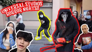 Getting chased by CHAINSAWS at Halloween Horror Nights!!!