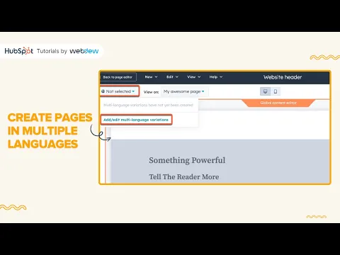 How to create pages in multiple languages in HubSpot
