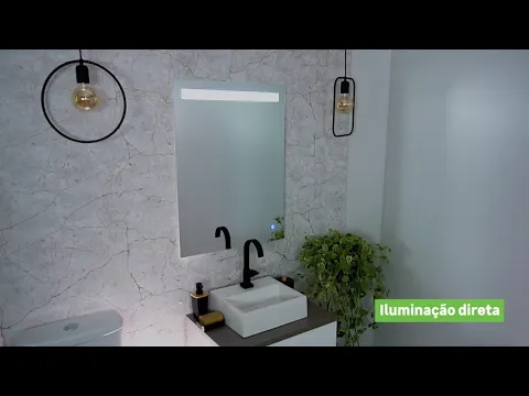 Espelho para Banheiro com Led Square Quadrado 60x80x5cm VB Cristais