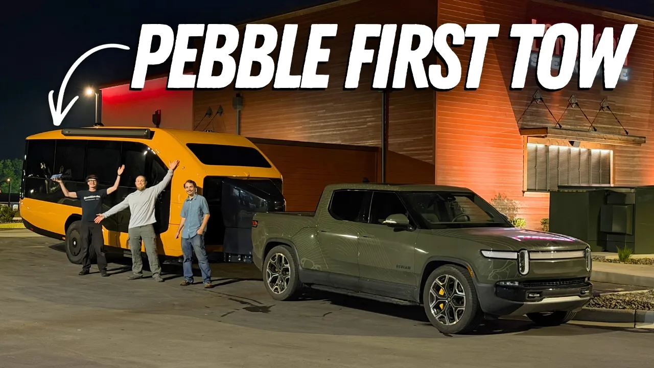 First Tow Pebble Flow w/ My Rivian R1T – I Can Hardly Tell The Trailer Is There!