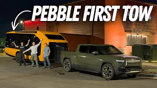 First Tow Pebble Flow w/ My Rivian R1T – I Can Hardly Tell The Trailer Is There!