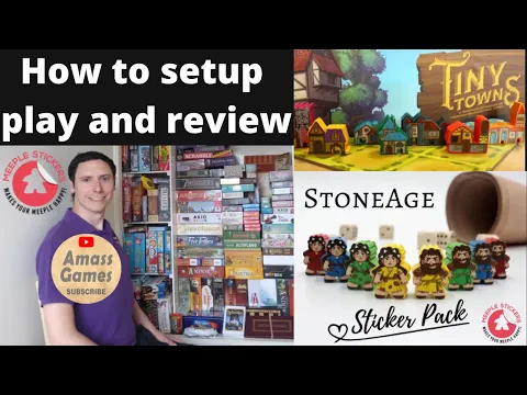 Meeple Stickers Stone Age Tiny Towns board game accessories First Rat AmassGames In My Box insert