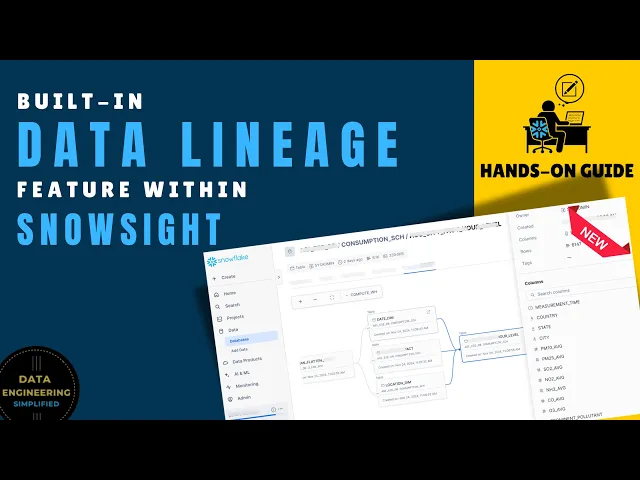 View Snowsight's built-in data lineage features