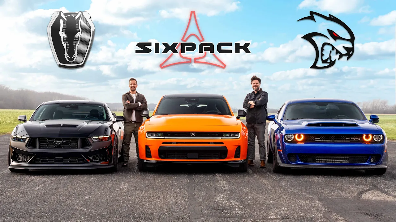 NEW Gas Charger vs Mustang Dark Horse vs SRT Hellcat // DRAG RACE