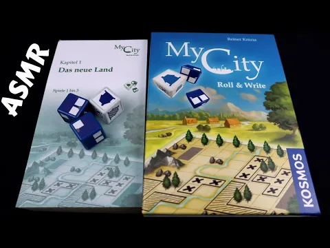 ASMR Solo Board Game Playthrough - MY CITY roll and write (Whispering) Chapter 1 Game 1/3