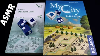 ASMR Solo Board Game Playthrough - MY CITY roll and write (Whispering) Chapter 1 Game 1/3