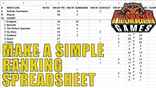 MAKE A SIMPLE RANKING SPREADSHEET Champions of the Galaxy FILSINGER GAMES Promoter Toolbox #6