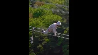 Repairing Electric Powerline From Helicopter 😱