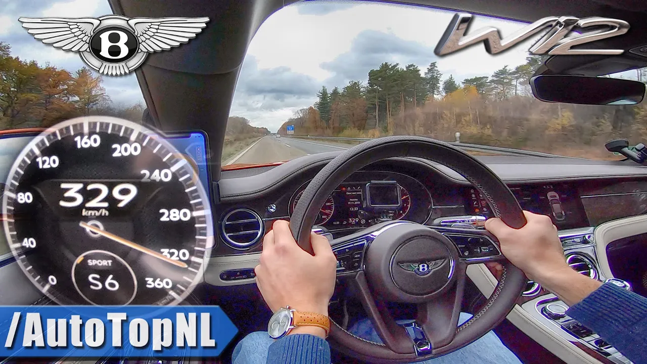 BENTLEY Continental GT W12 635HP | 329km/h on AUTOBAHN (No Speed Limit) by AutoTopNL