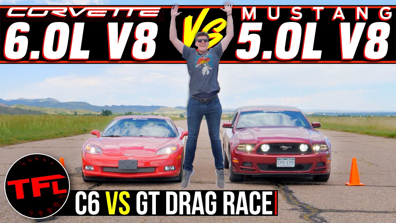 $25,000 Challenge: Ford Mustang vs Chevy Corvette Drag Race & Roll Race!