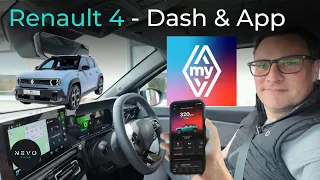 Renault 4  - Detailed Look at the Dash, Driver Display, Steering Wheel Functions and My Renault App