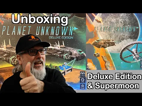 Planet Unknown Deluxe Version and Supermoon Expansion Board Game Unboxing | Adam's Apple Games